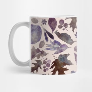 Woodland foliage, dusty pink purple mauve lilac, watercolor wash Mug